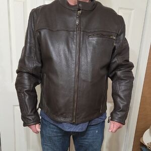 Men's Dark Brown Leather Field Jacket